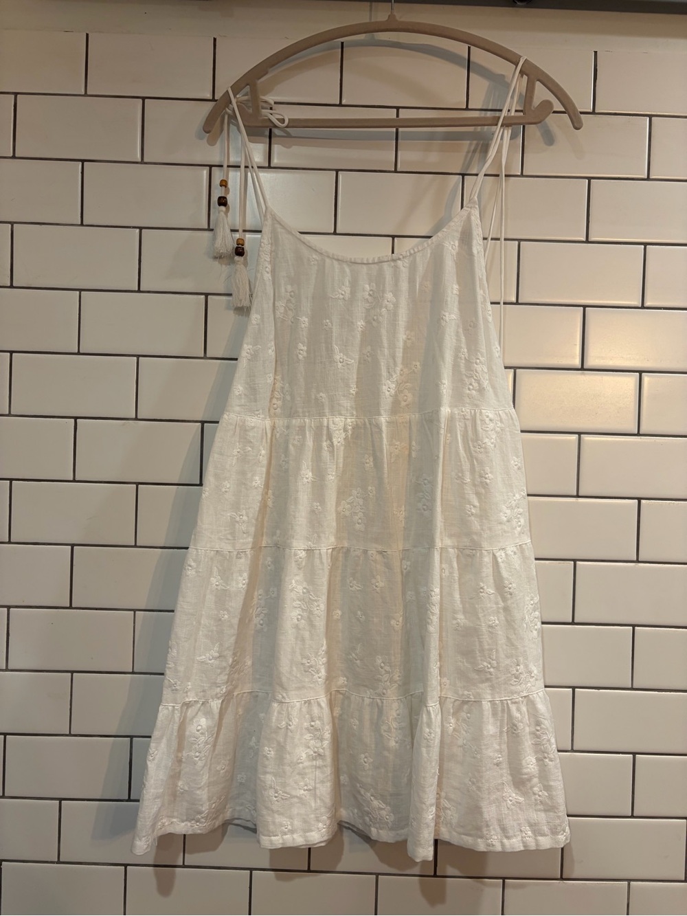 White Tiered Eyelet Sundress/coverup  - Lightweight NWT size LG